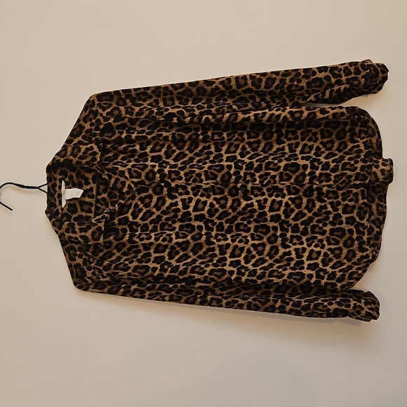 Leopard Print Button-Down Shirt - Picture 1 of 8